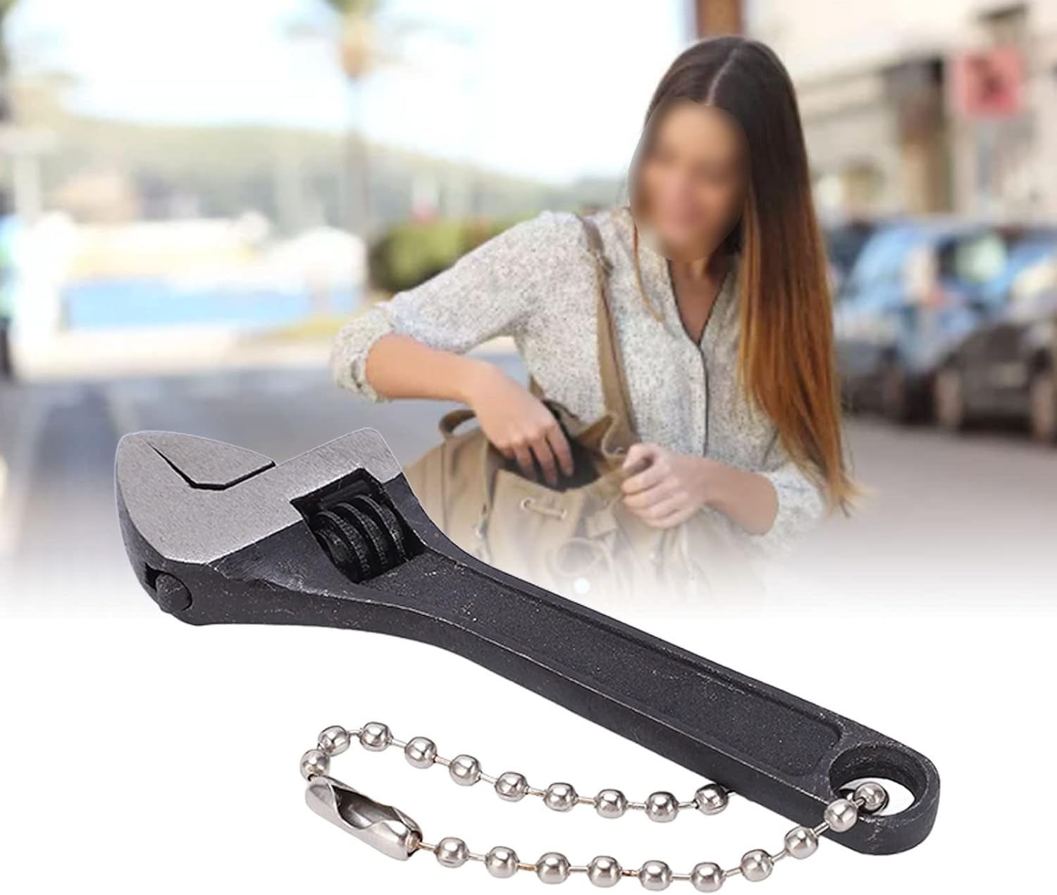 Keychain Wrench Spanner Steel Galvanized Portable Tool for and DIY Use Sturdy and Lightweight with Rustproof Finish for Keyrings Bags and Carry