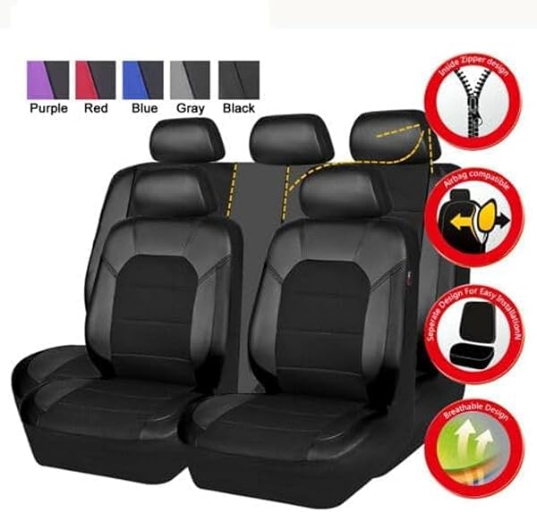 Car Seat Covers Full Set for Vauxhall Frontera (2025+), Waterproof NonSlip Front Protectors Comfortable and Breathable,C - 2