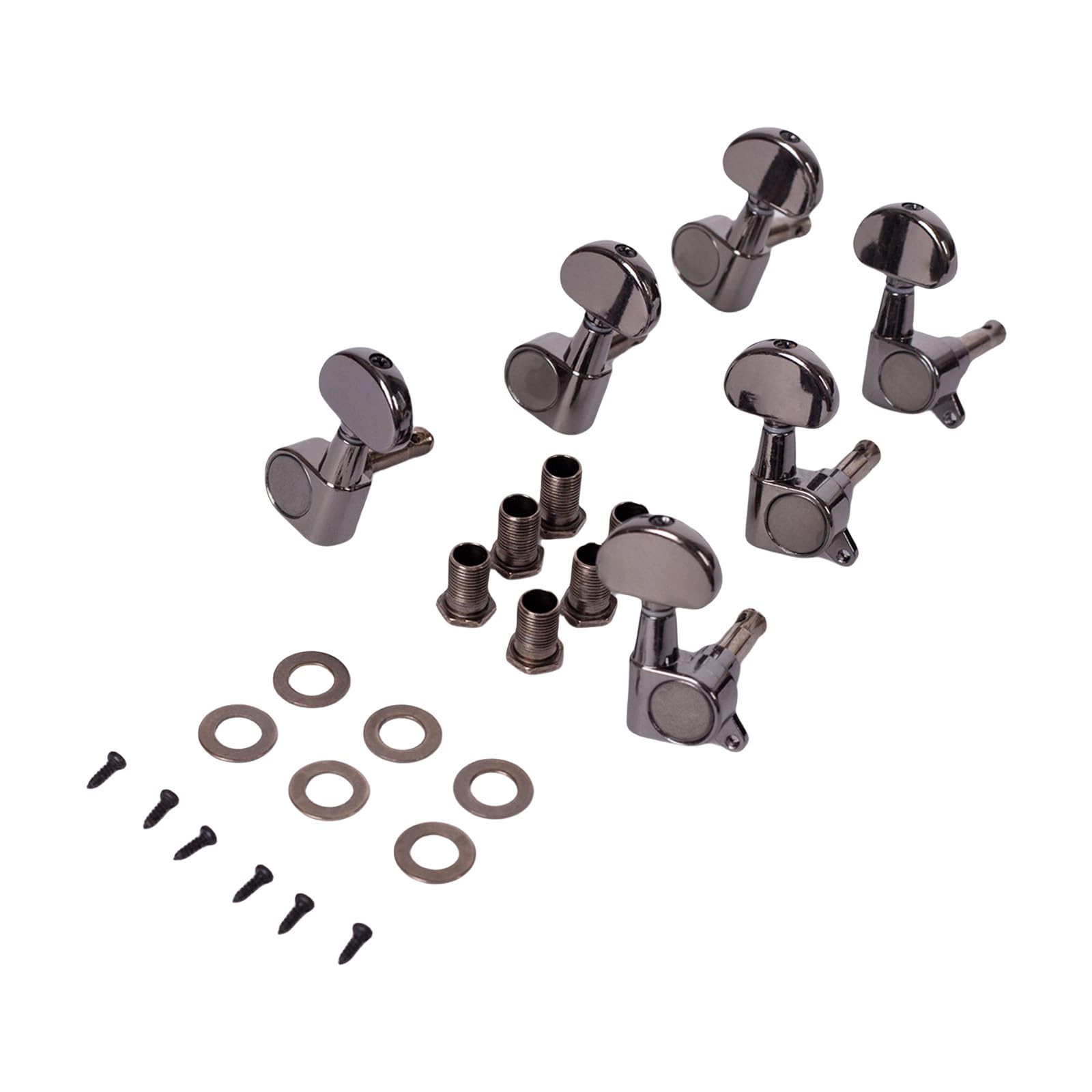 CAZSTYK 6Pcs 3L3R Guitar Machine Head Knobs Tunings Metal Guitar String Tunings Peg for Acoustic or Electric Metal String Pegs