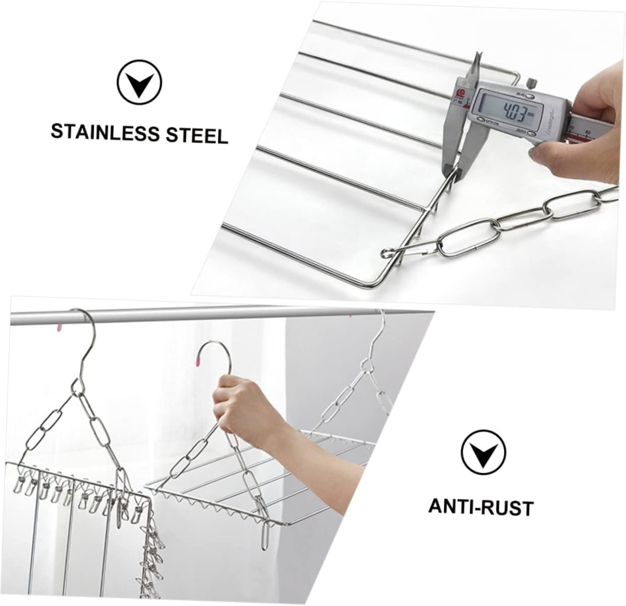 Stainless Steel Socks Drying Rack Multifunctional Pants Hanger with Large Capacity Compact Home Laundry Organizer for Balcony High Elasticity and Space Saving Design