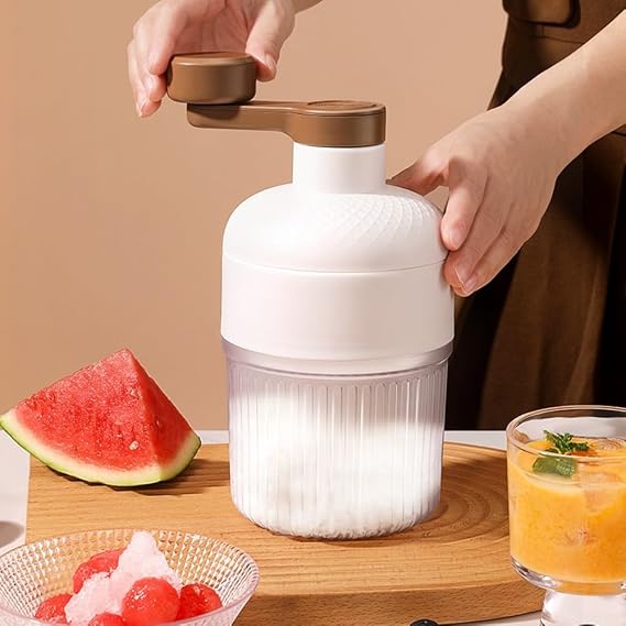 Shaved Ice Machine for Homemade Slushies and Snow Cones Lightweight and Easy to Clean (Ice Crusher+Ice Tray)