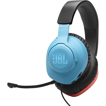 JBL Quantum 100N Wired Over-Ear Gaming Headset - Blue/Red