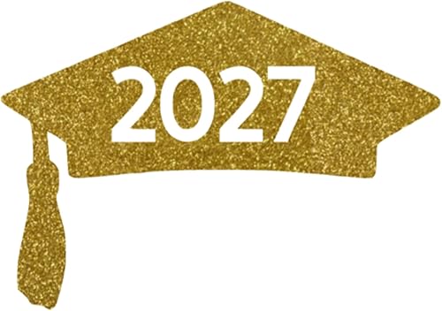 Class Of 2027 Graduation Cap Decal, Graduation T Shirt Transfer, DIY Graduate Shirt Patch, Grad Tshirt Sticker, HTV Vinyl Applique, Pick Size Color,