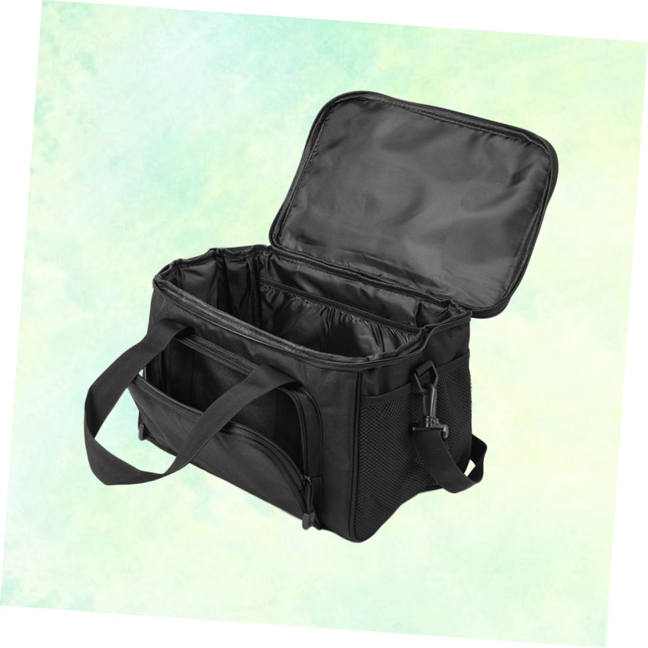 Mikinona Pêche en Tissu Oxford Noir, Bandoulière Amovible et Design Multi-Poches pour Rangement D'accessoires de Pêche