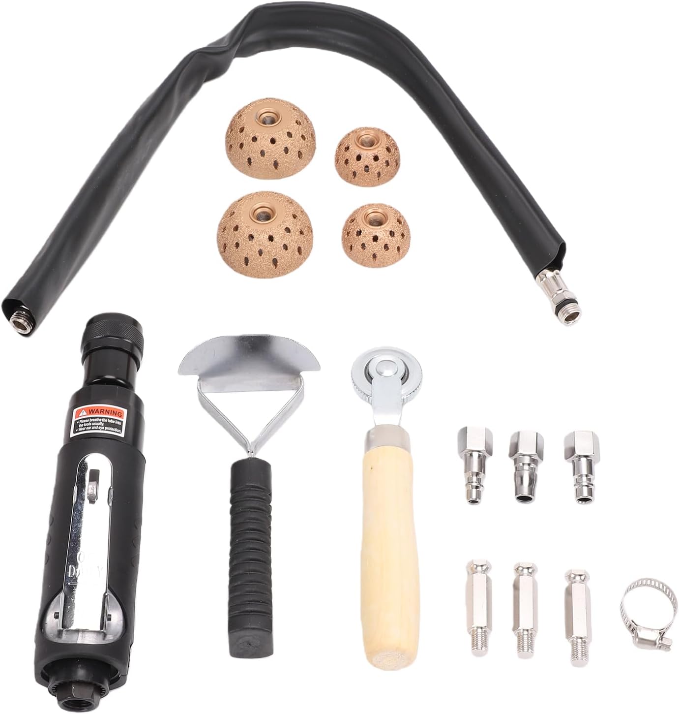 Jonlaki Air Tire Repair Polish Patch Tools, Complete Kit with Grinder Air Pipe Tungsten Steel Heads and Tire Roller, for Car Motorcycle Truck Repair