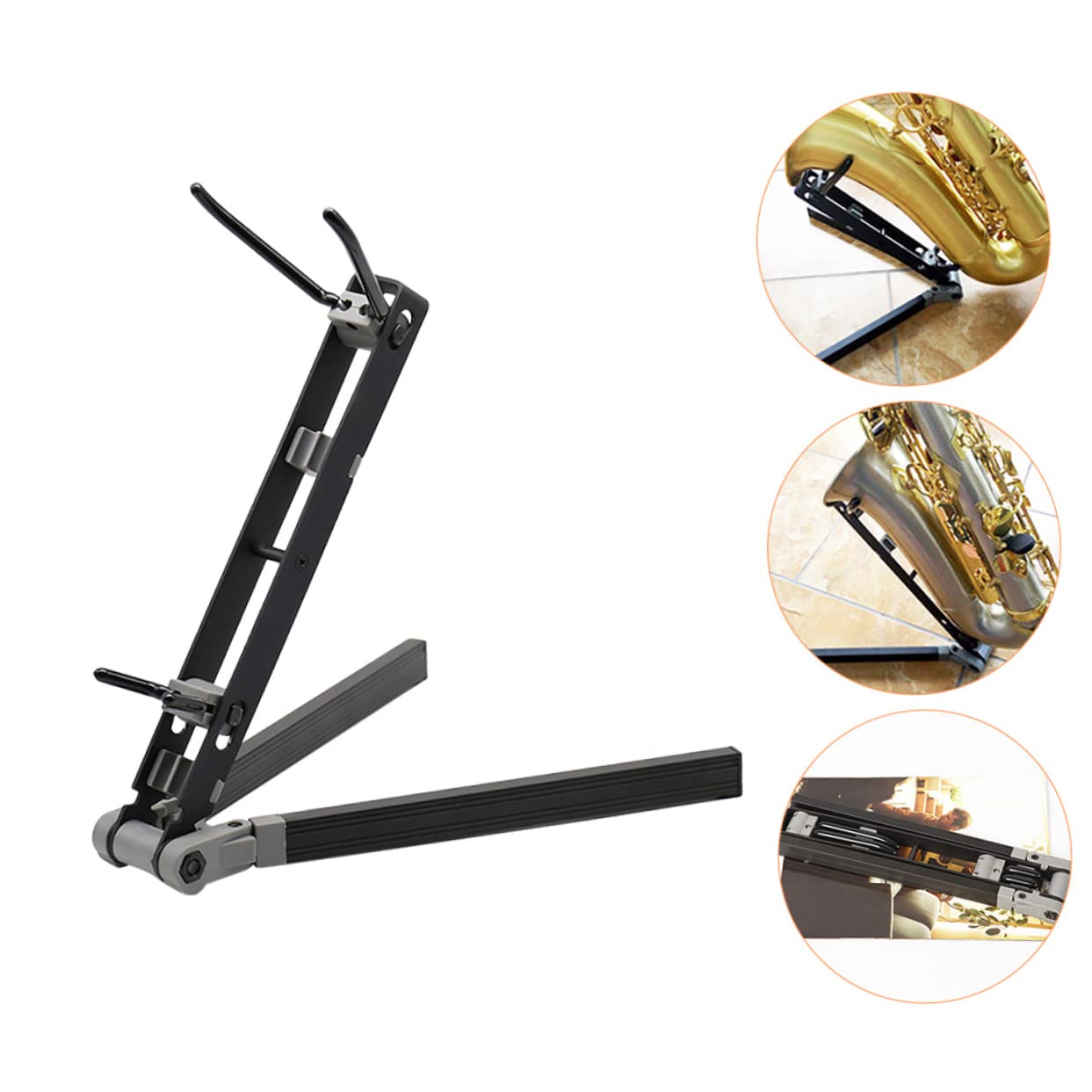 Vaguelly Supporto Per Sassofono Contralto in Metallo Portatile e Leggero Adatto Per Riporre Ed Esporre Sassofono in Case Studi e Negozi Di Strumenti Musicali