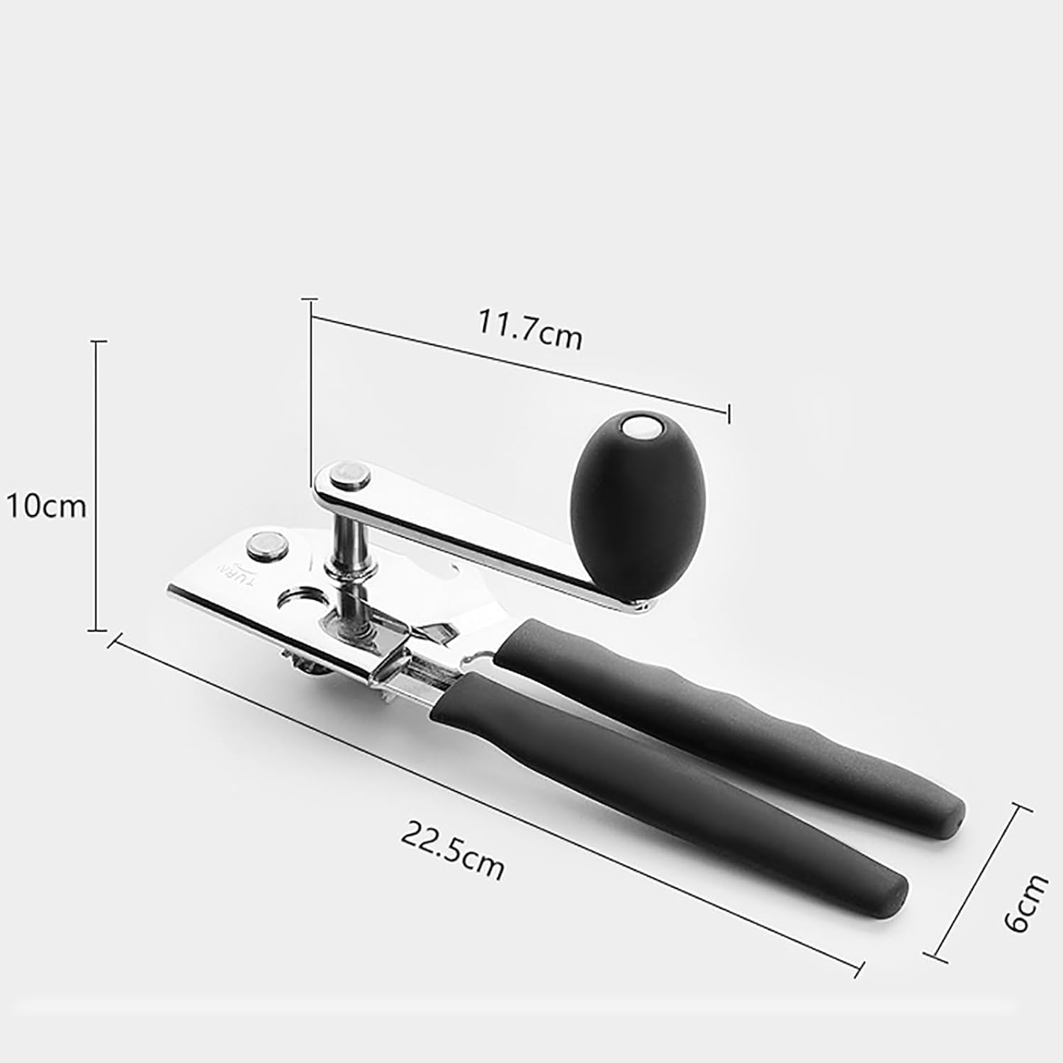 業務用缶切り、手動缶オープナー、折りたたみ式クランクハンドル付き、取り扱いが簡単、人間工学に基づいたハンドル、使いやすい時間を節約。