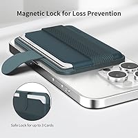 Vista 4 de Sinjimoru Cartera magnética Pull & Expulse para iPhone, agarre de dedo para tarjetero MagSafe, compatible con MagSafe Wallet, banda M-Pull Tab