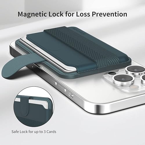 Miniatura 4 de Sinjimoru Cartera magnética Pull & Expulse para iPhone, agarre de dedo para tarjetero MagSafe, compatible con MagSafe Wallet, banda M-Pull Tab color