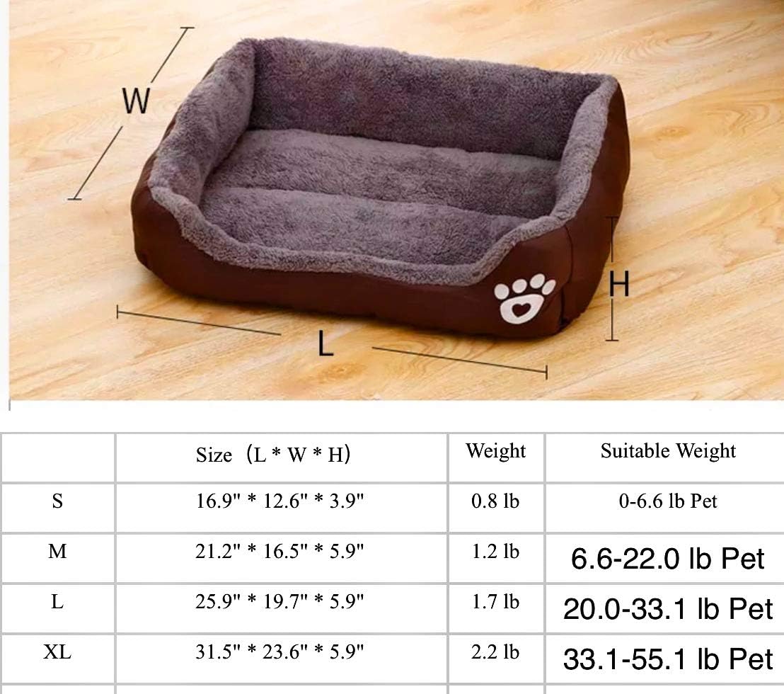 Plush Orthopedic Dog Bed Washable Calming Breathable (Color: Reddish Coffee) (X-Large)