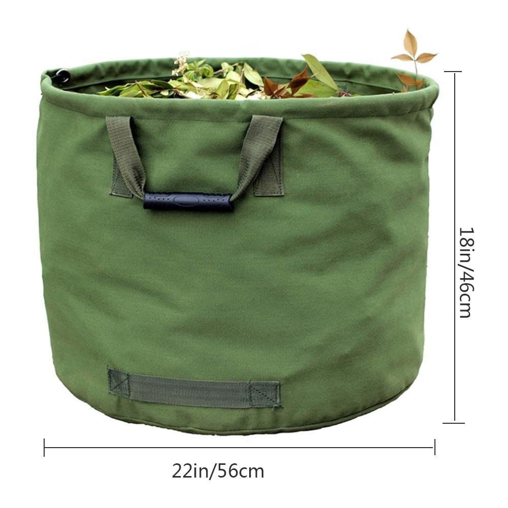 ZYWUOY Grande borsa da giardino per foglie, in tela resistente, con cinghie rinforzate per foglie, frutta e verdura, 56 x 46 cm, raccoglitore di detriti all'aperto