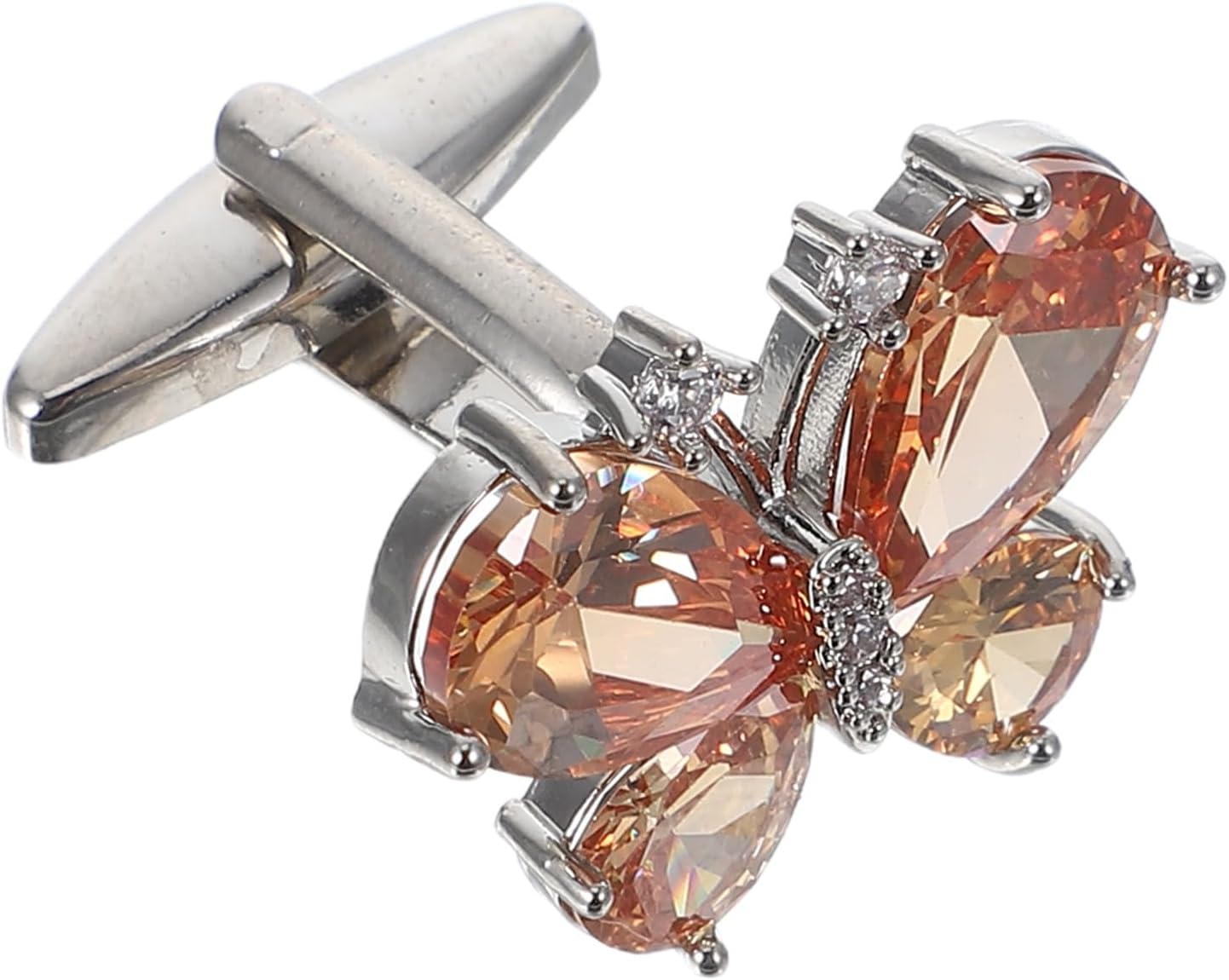 Butterfly Cufflinks and Tuxedo Shirt Studs for Men and Women, Zircon Decorated French Cufflinks for Wedding, Business, and Formal Events