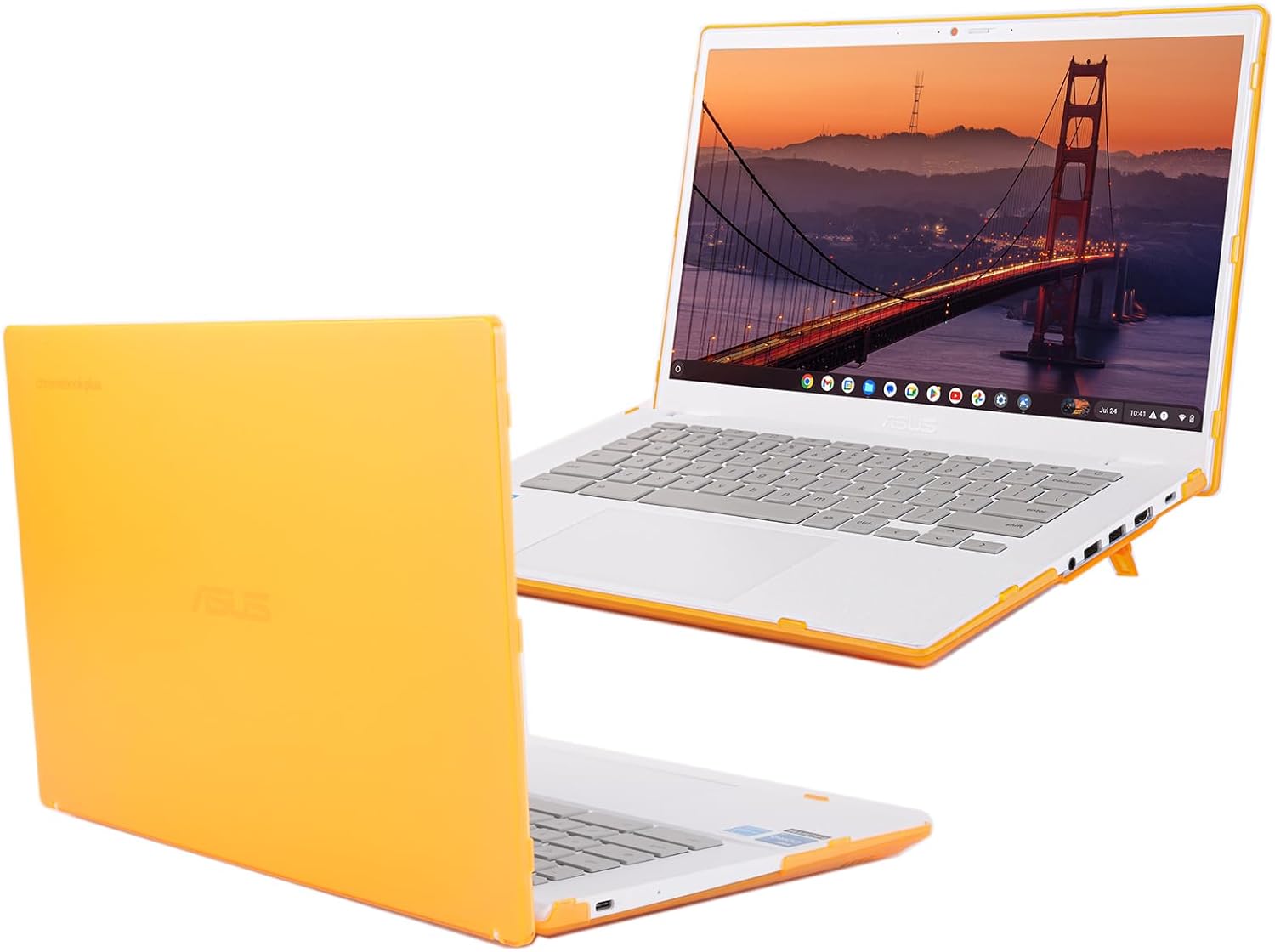 mCover Case ONLY Compatible with 2023~2024 14-inch ASUS Chromebook Plus Enterprise CX34 (CX3402) Series Laptop Computers (NOT Fitting Any Other ASUS Models) - Orange