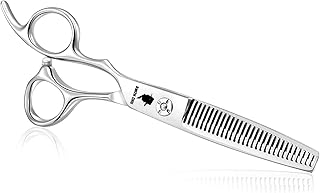 Left Handed Hair Thinning Scissors - Barber Shears for Left Hand Person - 6.0" Japanese 440 C Stainless Steel Left Handed Blending Shear - Handmade Lefty Hair Scissor