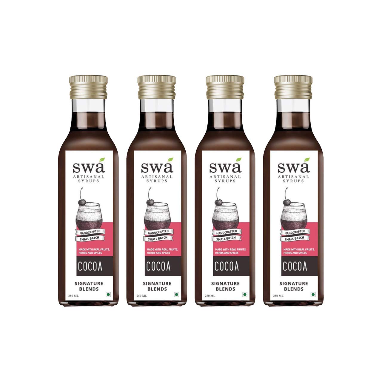 Swa Artisanal Syrups | Cocoa | 100% Natural (250ml x 4) |Pack of 4 | Craft Coffee | Cold Brew | Hot Cocoa | Cocktails | Pancakes | Hot Chocolate | Ready to Mix-image-30