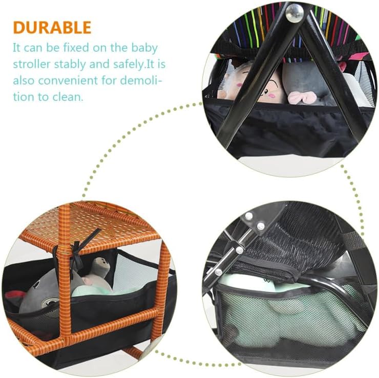 Miniatura 7 de ibasenice Cesta de almacenamiento para cochecito  2 piezas cesta para cochecito de bebé, bolsa de almacenamiento de pañales, parte inferior de bebé,