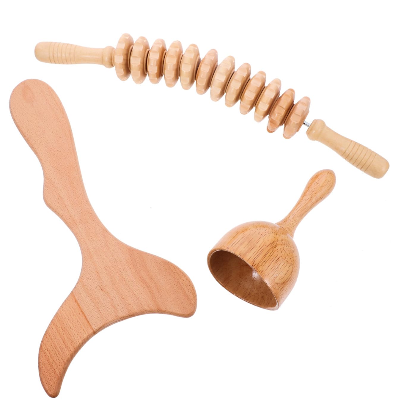 Homoyoyo Rodillo Masajeador Corporal de Madera Práctico y Ligero para Relajar Músculos, Diseño Especial Adecuado para Terapias y Uso en Casa