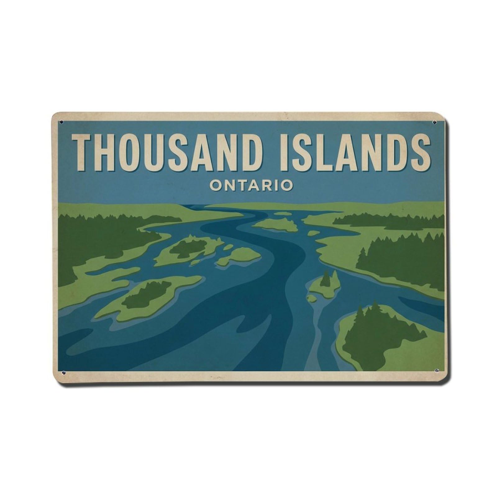 Cxhjca 8X12inch(20X30cm) Vintage Travel Canada Thousand Islands Metal Tin Sign