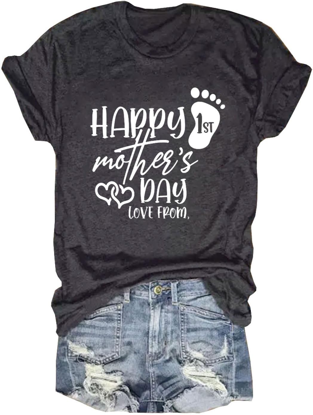 Mama Shirts Women Mama Mommy Mom Bruh Shirt Mom Graphic Tshirt Mother's Day Shirt Casual Short Sleeve Tops Tees