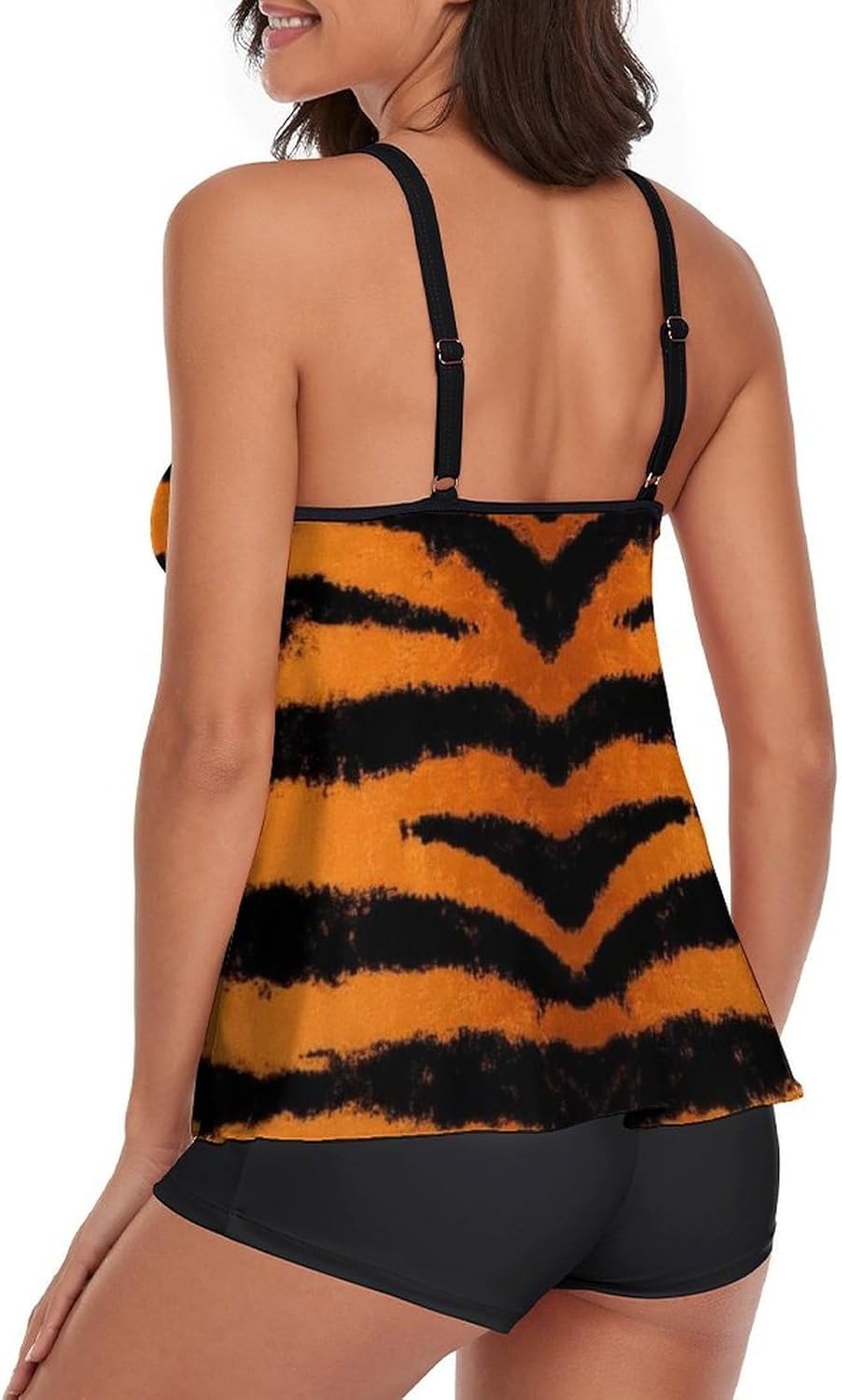 Women's Two Piece Swimsuit Monokini Backless V Neck Swimdress Cheeky Beachwear