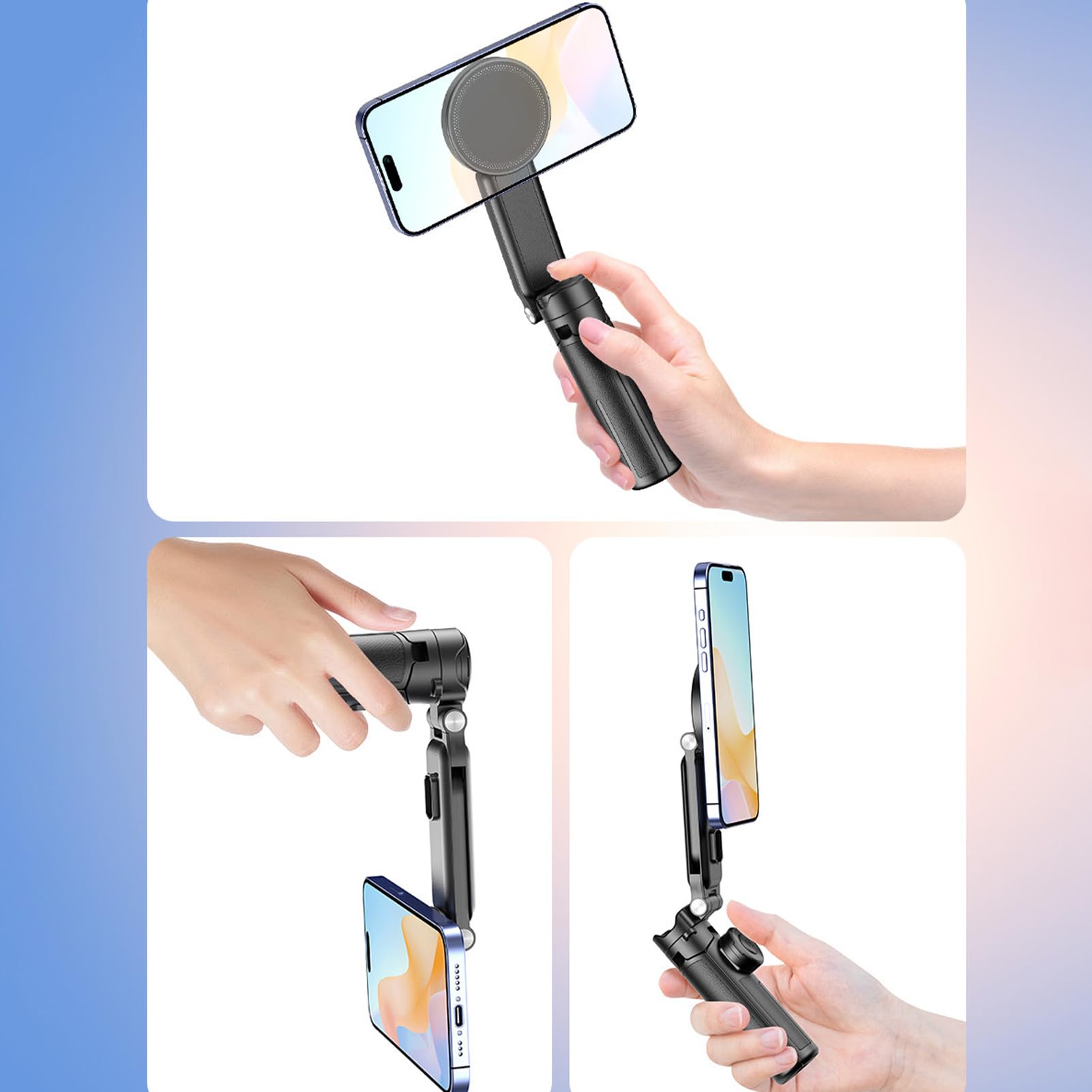 Treppiede magnetico | treppiede per selfie | Cinque sezioni telescopiche pieghevoli regolabili mobile tascabile per viaggi vlogging fotografia golf