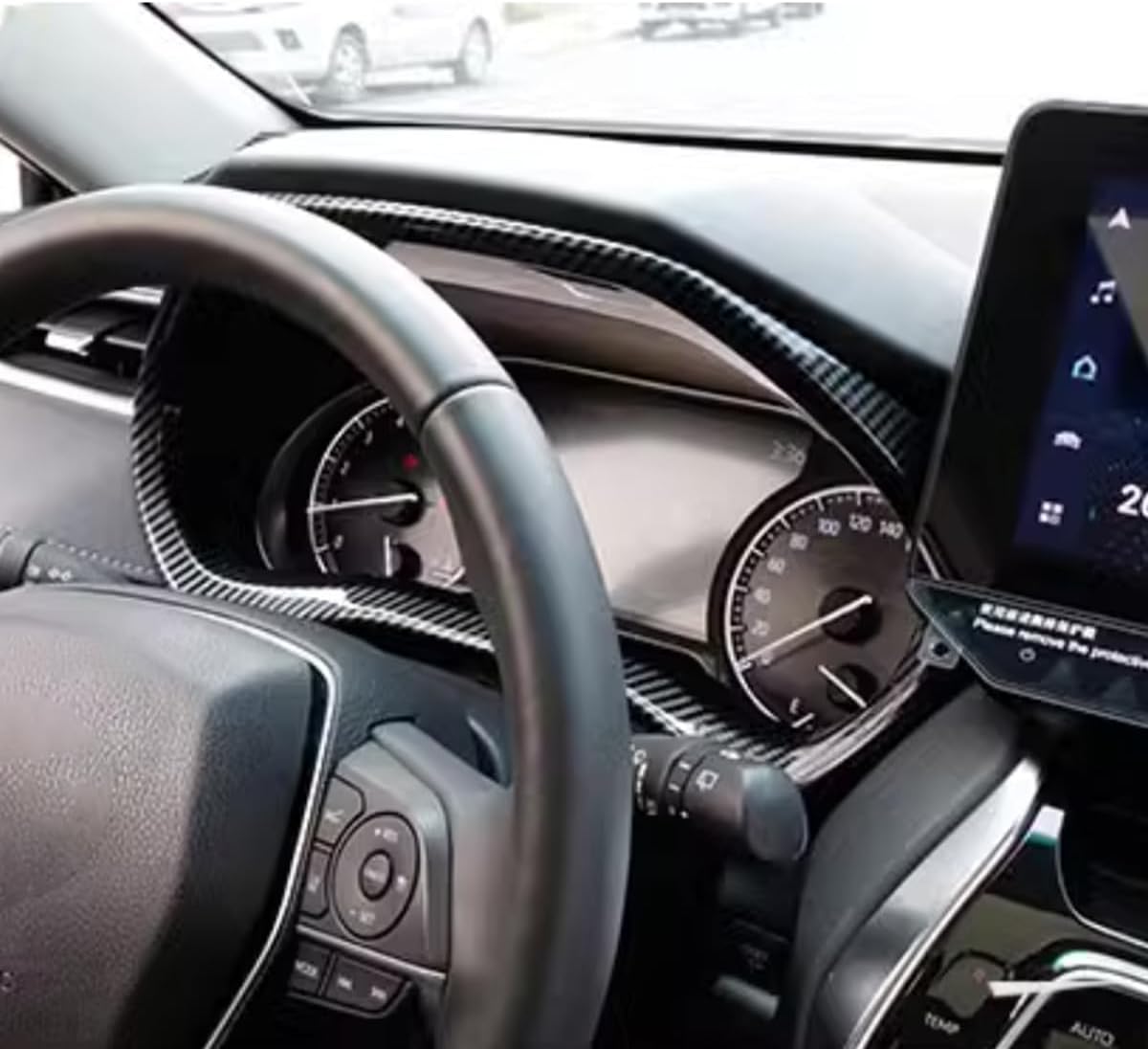 Car Accessories Fit for Toyota VENZA 2021 2022 2023 2024 Dashboard Frame Decor Cover Trim (Carbon Fiber) 1PC ABS