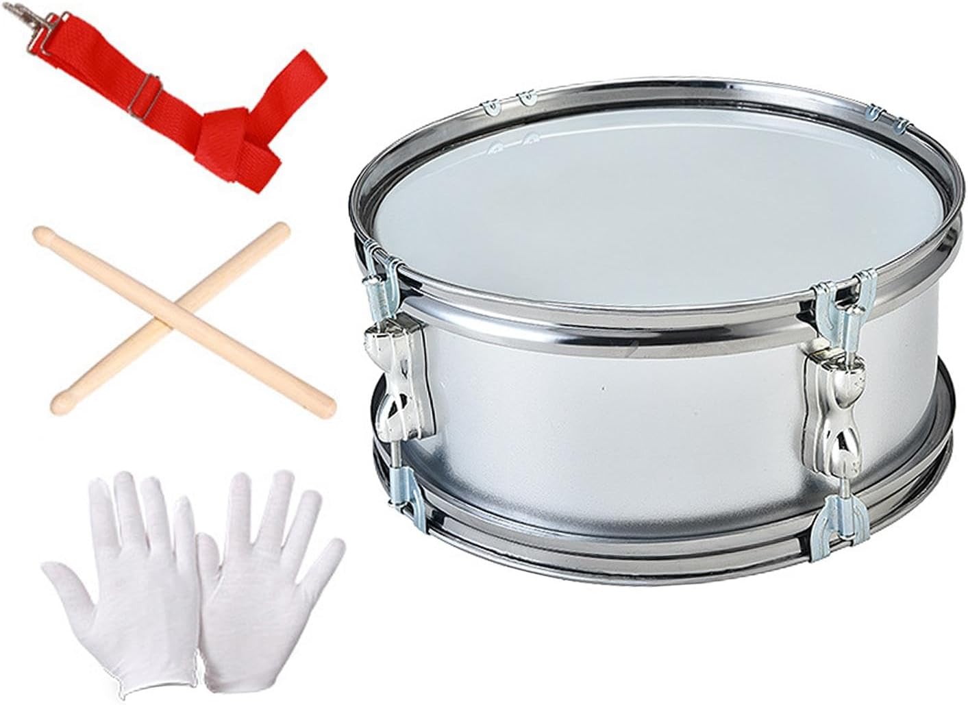 Generic 11inch Snare Drum, Music Drums with Adjustable Strap, Percussion Instrument Musical Instruments, grey