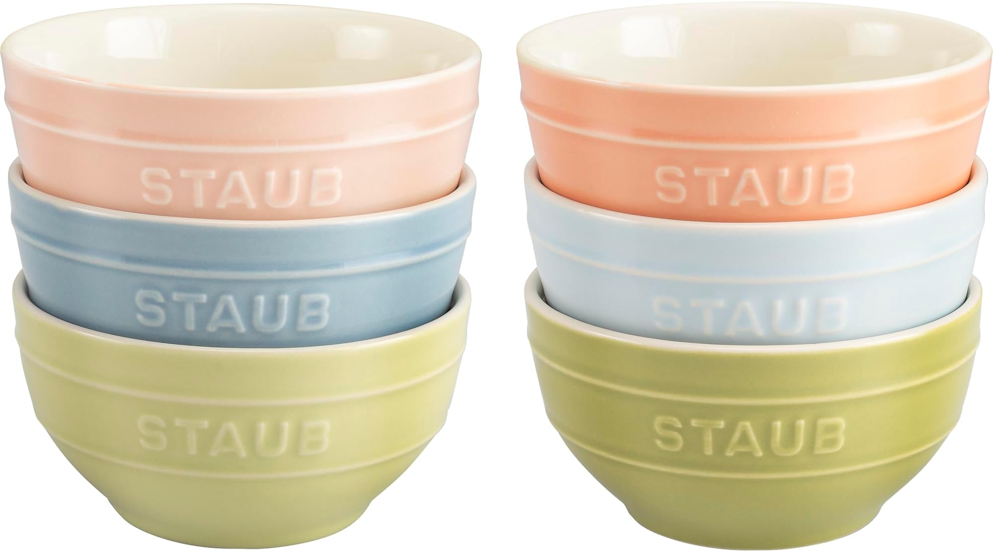 Ceramic 6-pc 4.75-inch Small Universal Bowl Macaron Pastel Colors
