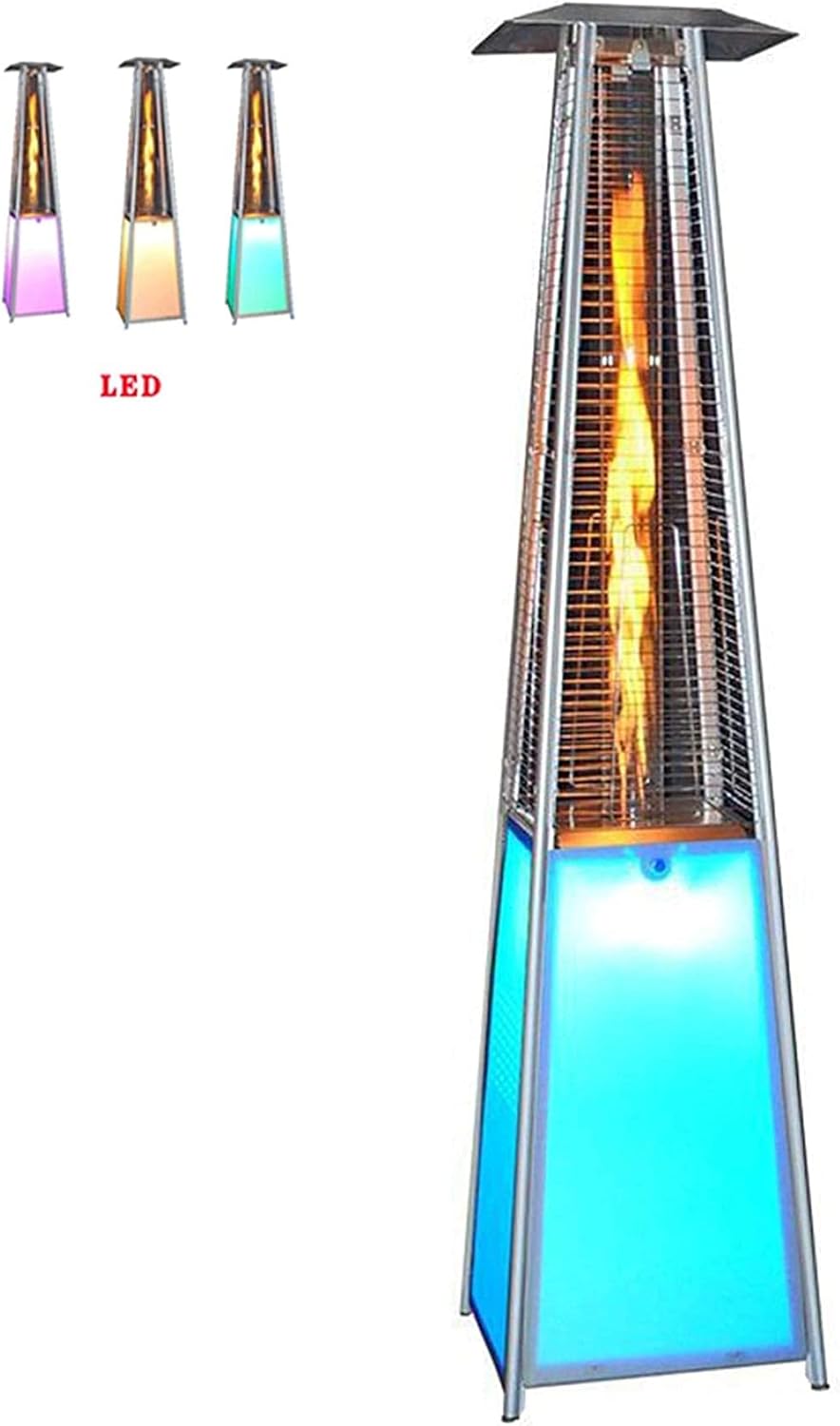 Amazon.co.jp ピラミッド屋外パティオヒーター41 000 BTUの背の高いスタンド式パワーヒーターシンプルな着火システムホイール