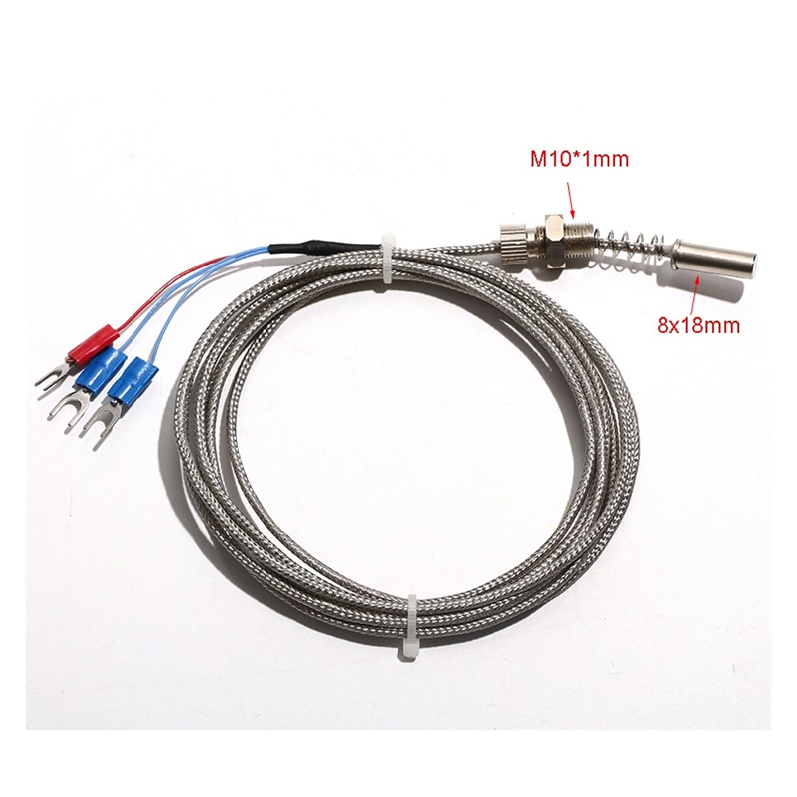 Termopar tipo K, Resistencia de WZPM-201 PT100 Sensor termopar RTD extremo M8 * 0,75mm/M10 1mm longitud del Cable rosca,5 M-5M 1 ud(M10x1,5M Cable Length)