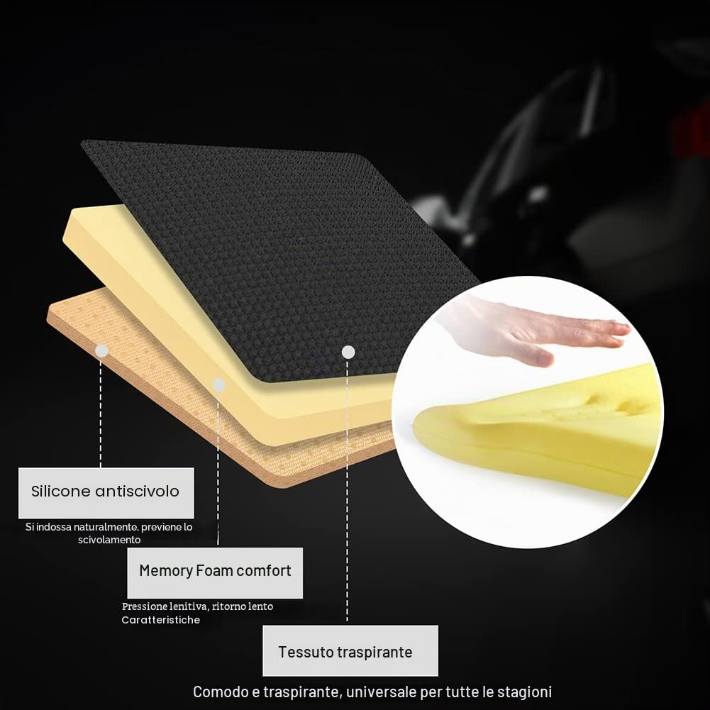 ACBAGI - Cuscino per sedile auto, cuscino per sedile del conducente con 1,2 pollici di memory foam confortevole per auto, sedia da ufficio e sedia di casa
