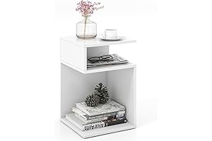 Giantex 3-Tier Black and White End Table