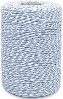 Leecogo Bakers Twine String Light Blue and White Cotton Twine 656 Feet B...