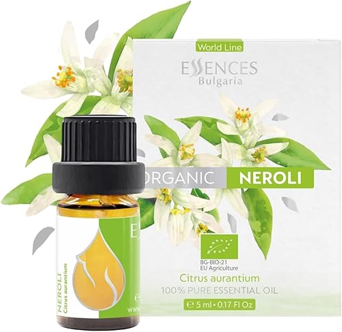 Essences Bulgaria Aceite esencial de neroli orgánico, 0.17 onzas líquidas, 0.17 onzas líquidas, cítricos aurancios, 100% puro y natural, sin diluir,