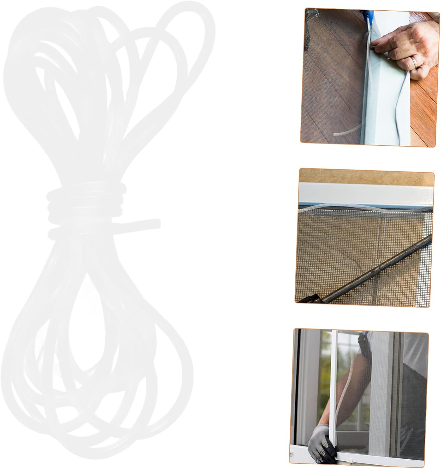 ORFOFE 5m Bull Tendon Window Screen Retainer Spline Repair for Frames Easy Installation Transparent Design Keeps Dust