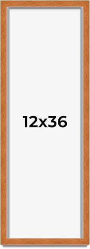 Miniatura 308 de Marco marrón de 18 x 24 pulgadas, marco de madera maciza de nuez de miel, ancho de moldeo de 0.875 pulgadas, profundidad de rabo de 0.875 pulgadas