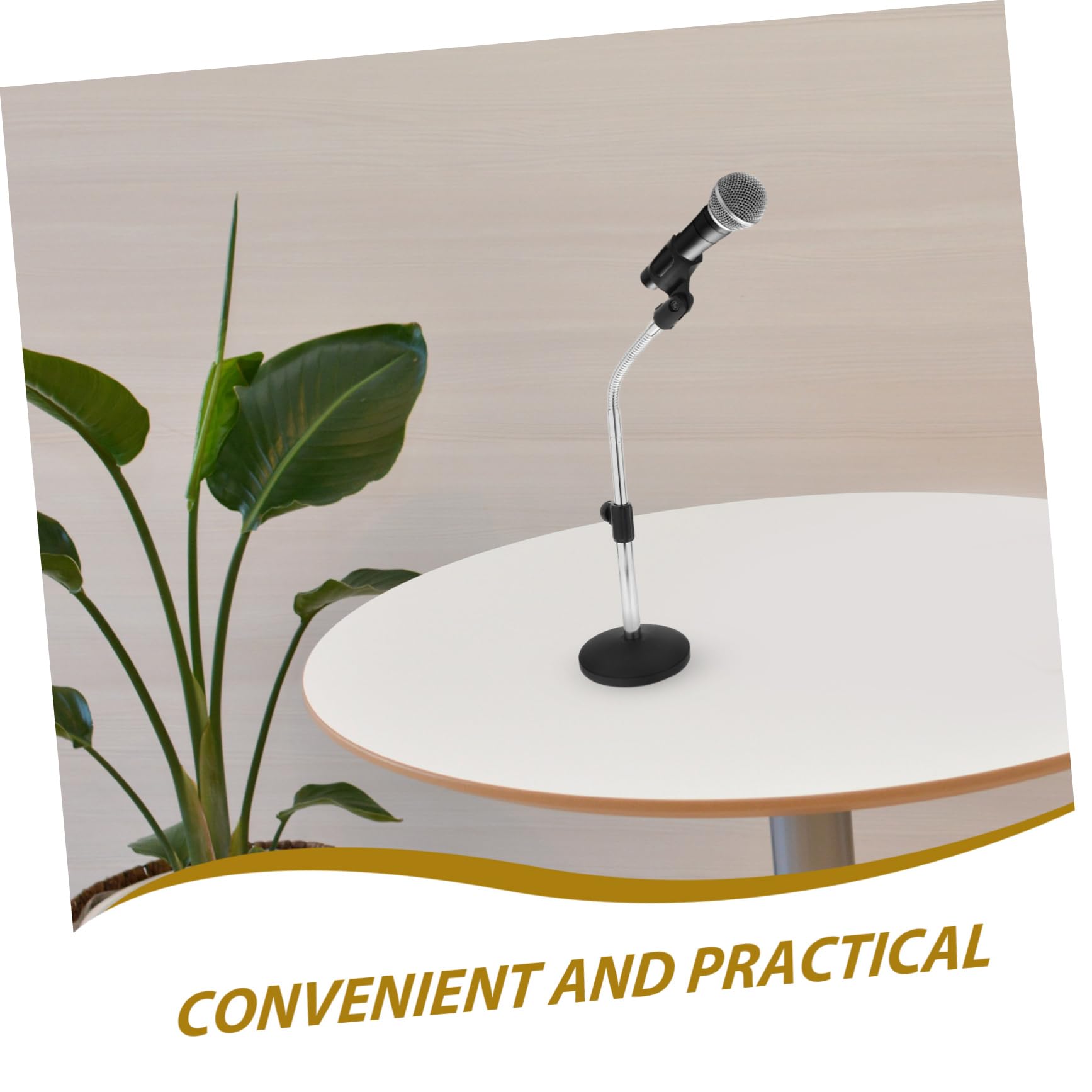 TOYANDONA Supporto Microfono Da Tavolo Regolabile Con Base Ponderata e Tubo Flessibile Stand in Ferro Stabile Per Meeting e Live Broadcast Design Elegante
