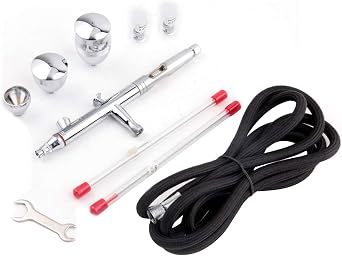Fengda Airbrush FE-183K Precision Dual Action Airbrush Set for Gravity Feed with 3 Cup Sizes and 3 Nozzles 0.3, 0.5 and 0.8mm