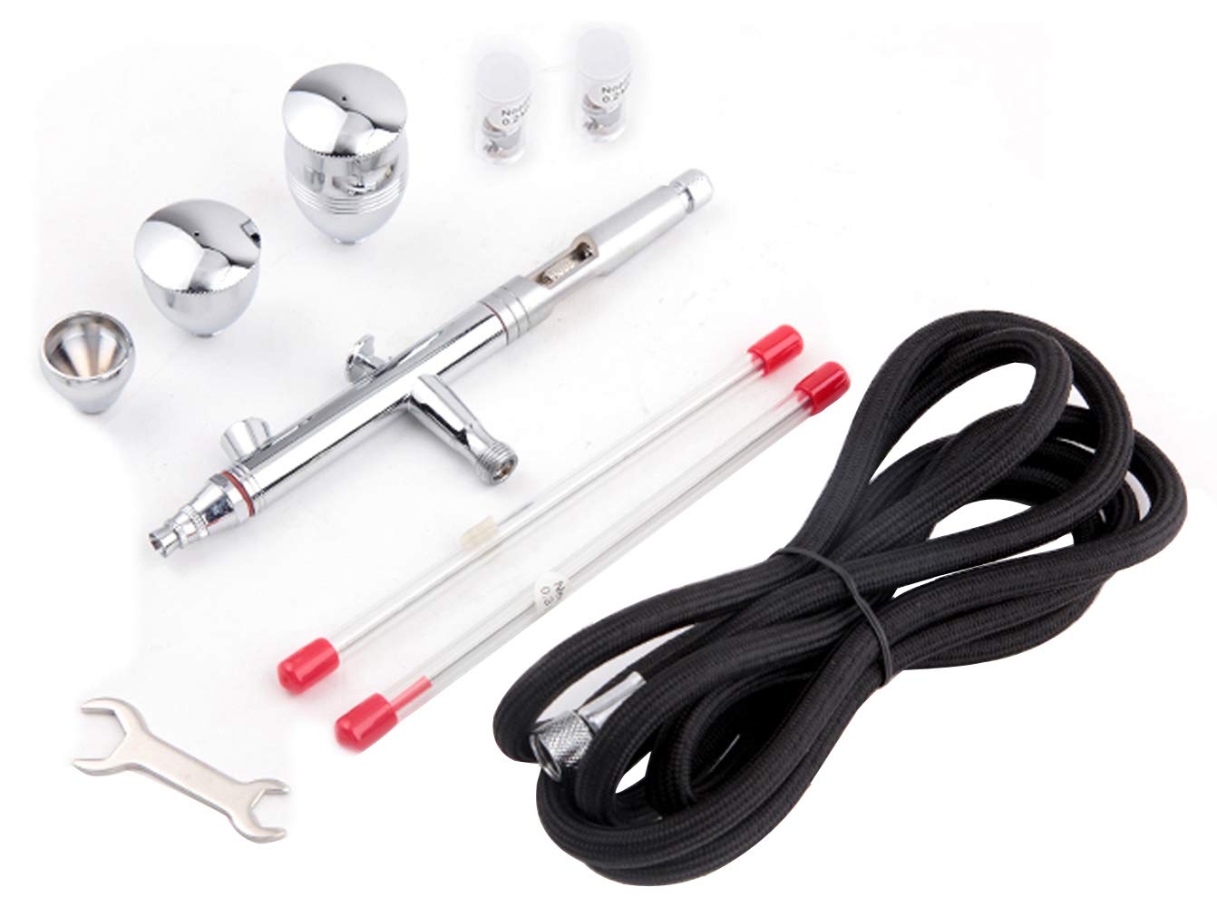 Fengda Airbrush FE-183K Set d'aérographe Double Action de précision pour Alimentation par gravité avec 3 Tailles de Bonnet et 3