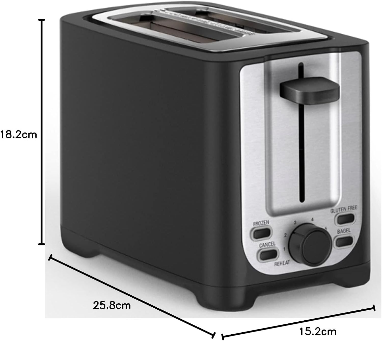 2 Slice toaster, Black with Stainless Steel (17880) thumbnail 7