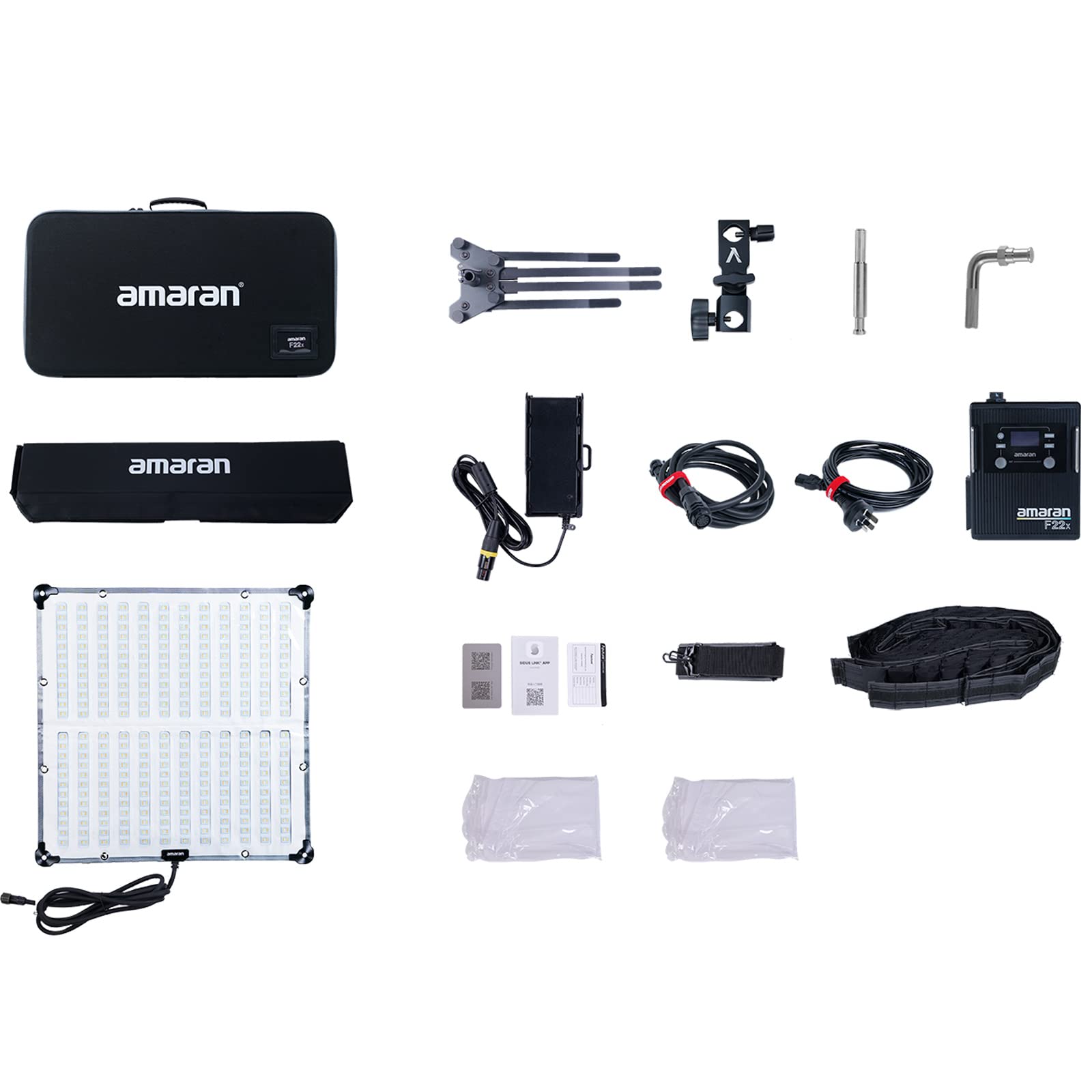 Aputure Amaran F22X 2'x2' Luz de Video LED Flexible Bicolor 2500K ~ 7500K, CRI: 95+, TLCI: 98+, 9 Efectos de Iluminación con Caja Ssuave de Malla de Panal, Control de Aplicaciones de Soporte