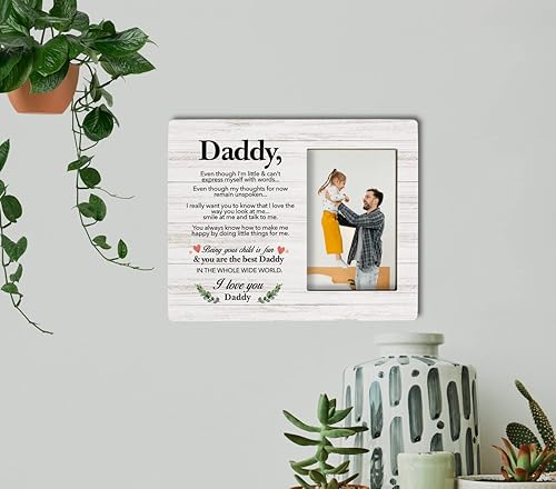 Miniatura 4 de Marco de fotos para papá nuevo, eres el mejor papá del mundo, regalo de marco de fotos de madera, regalo del primer día del padre, regalo de foto