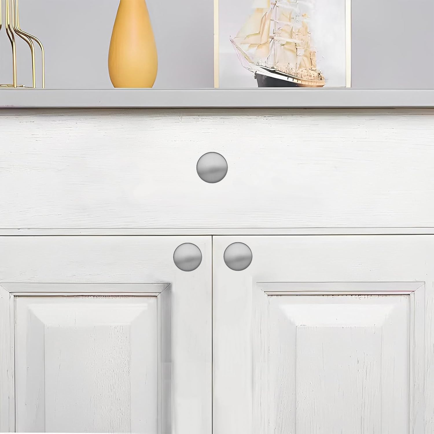 KHTUMEWARE-80279 Round Knob, Brushed Nickel, 1-1/4 in (32 mm), 2-Pack in Brushed Nickel — KHTUMEWARE