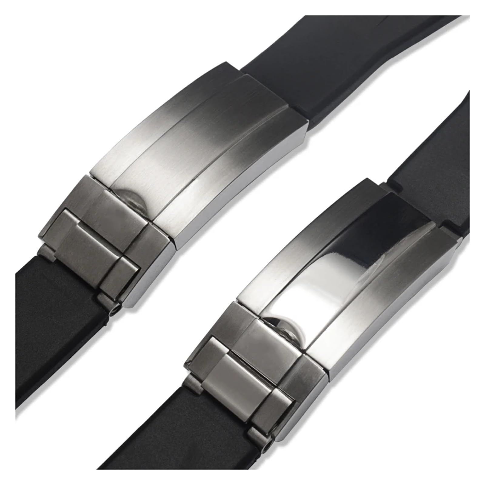 Genérico Correa de reloj de caucho negro de 21 mm compatible con Rolex Deepsea Gilde Lock, cierre de seguridad, correa de silicona, pulsera de muñeca
