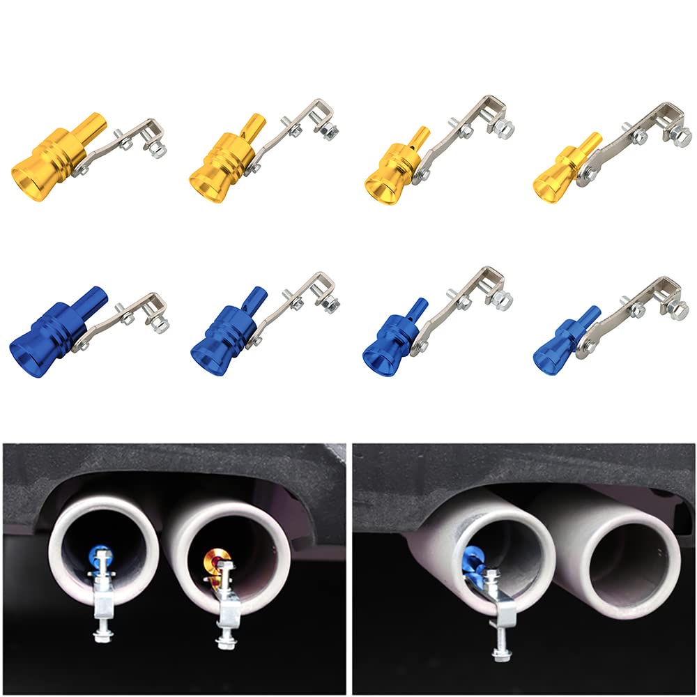 Turbo Sound Whistle tłumik uniwersalny tłumik ze stopu aluminium, do samochodu, motocykla, ciężarówki, hulajnogi, rury wydechowej Turbo Sound Simulator, niebieski XL