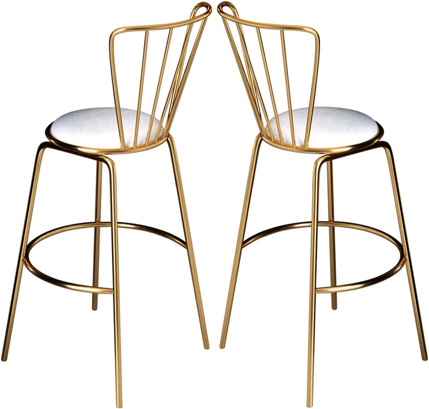 GRDDBZA Modern Bar Stools Set Counter Height Dining Chairs Set of 2 Modern Kitchen Stools Counter Stools Bar Stool Chair with Backrest Padded(65cm)