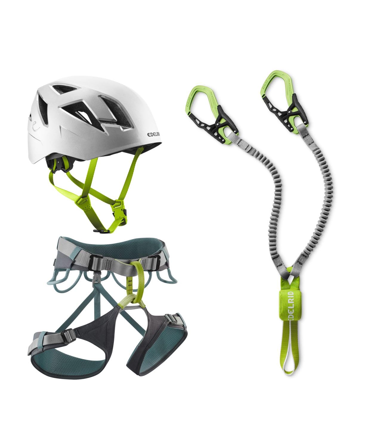 EDELRID Klettersteigset Kit mit Klettergurt Skye und Cable Kit sowie Kletterhelm Zodiac