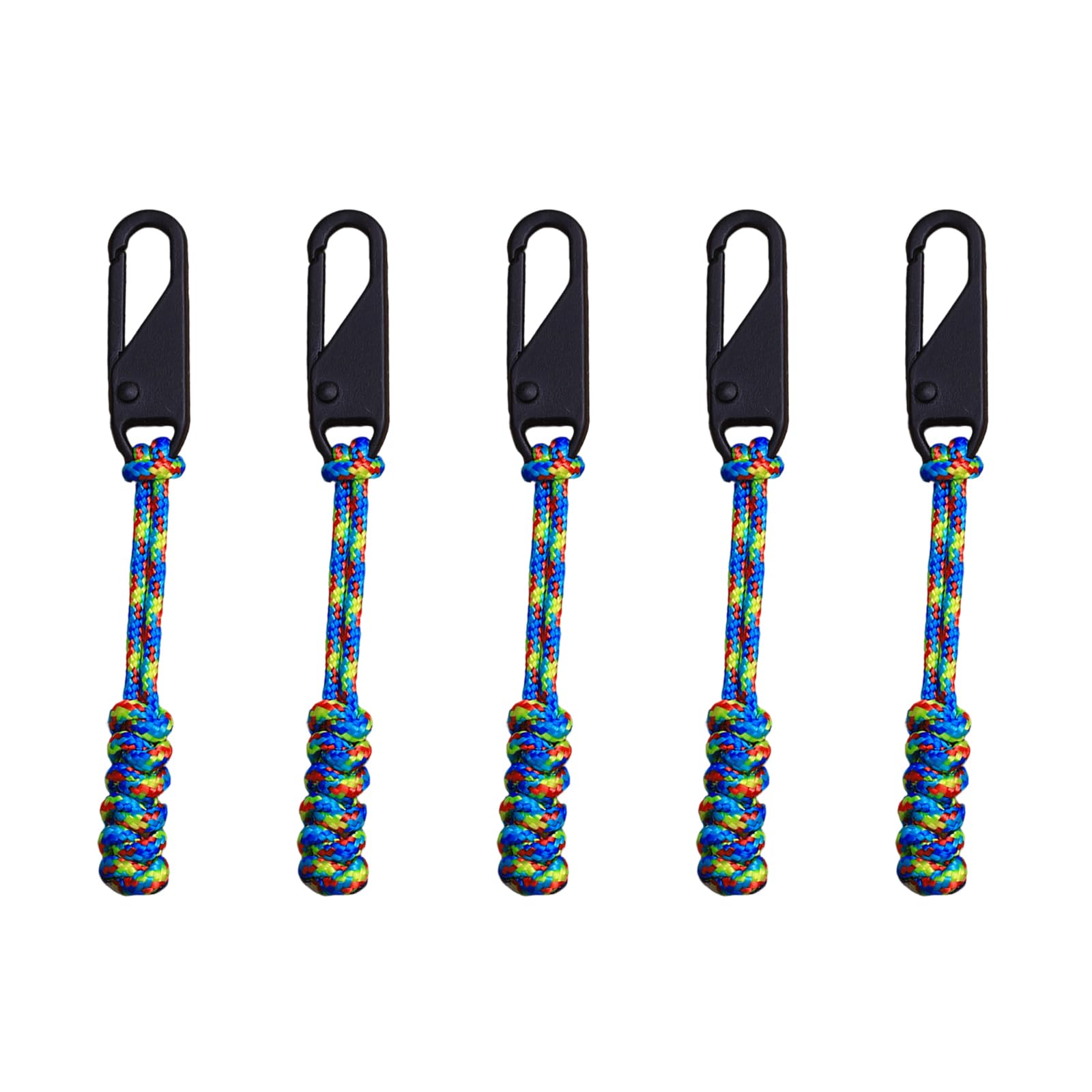 5pack Portables Zippers Pull Cord Colorful Detachable Zippers Sliders Cord Craft Sewing Tool Pulls Rope