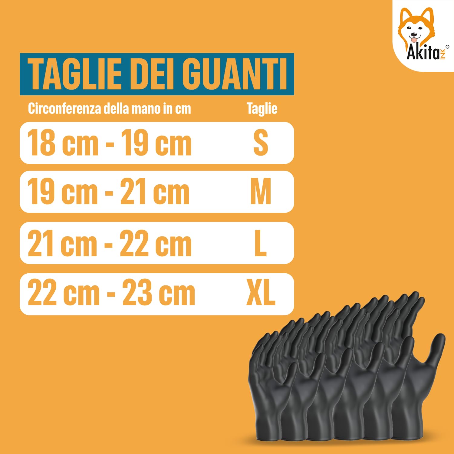 Akitaink Guanti in Nitrile Neri senza polvere, senza lattice - Ipoallergenici, Resistenti, Ideali per Ambiti Medici e Alimentari per Estetisti, Tatuatori, Ambiti Medici, guanti per alimenti (1000, XL)