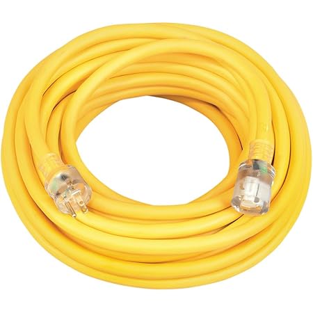 Southwire 02688 10/3 50-Foot Vinyl Outdoor Extension Cord with Lighted End , Yellow , 50 ft - 26888802